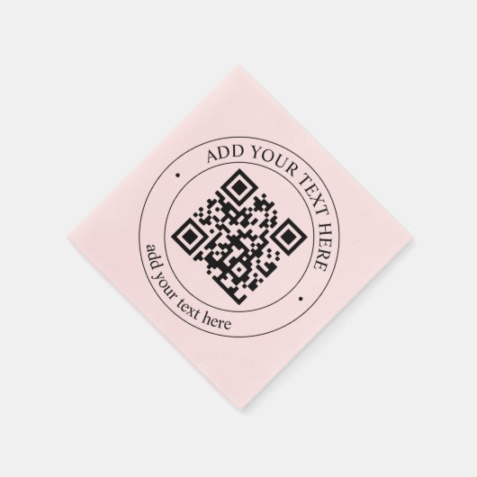 Upload uw eigen QR-code en  tekst Servet (Hoek)