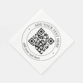 Upload uw eigen QR-code en  tekst Servet (Hoek)