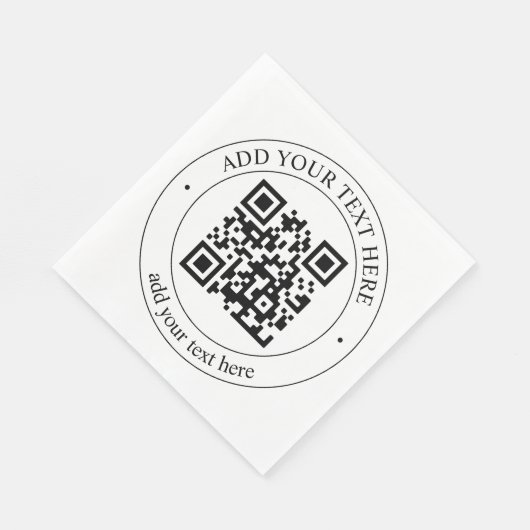 Upload uw eigen QR-code en  tekst Servet (Hoek)