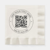Upload uw eigen QR-code en tekst Servet (Voorkant)
