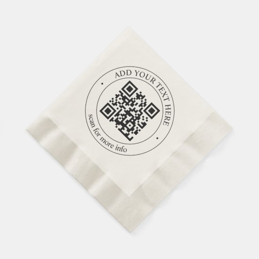 Upload uw eigen QR-code en tekst Servet (Hoek)