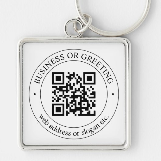 Upload uw eigen QR-code en tekst Sleutelhanger (Voorkant)