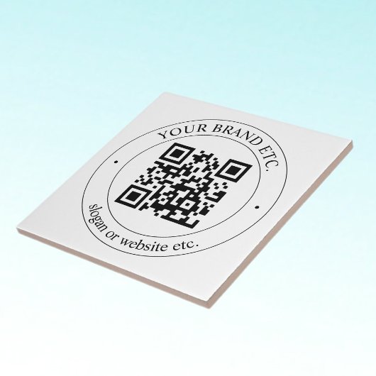 Upload uw eigen QR-code en tekst Tegeltje