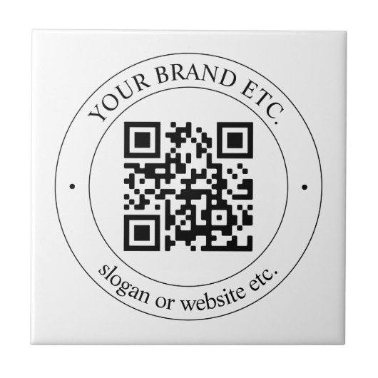 Upload uw eigen QR-code en tekst Tegeltje (Voorkant)