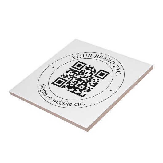 Upload uw eigen QR-code en tekst Tegeltje (Zijkant)