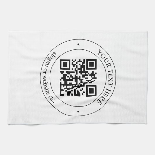 Upload uw eigen QR-code en  tekst Theedoek (Horizontaal)