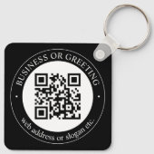 Upload uw eigen QR-code en Text Keycha Sleutelhanger (Achterkant)