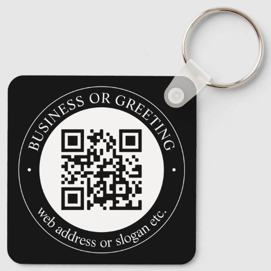 Upload uw eigen QR-code en Text Keycha Sleutelhanger (Achterkant)