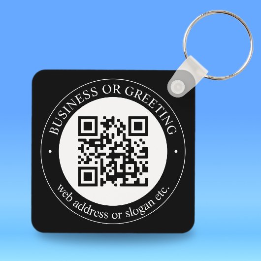 Upload uw eigen QR-code en  Text Keycha Sleutelhanger