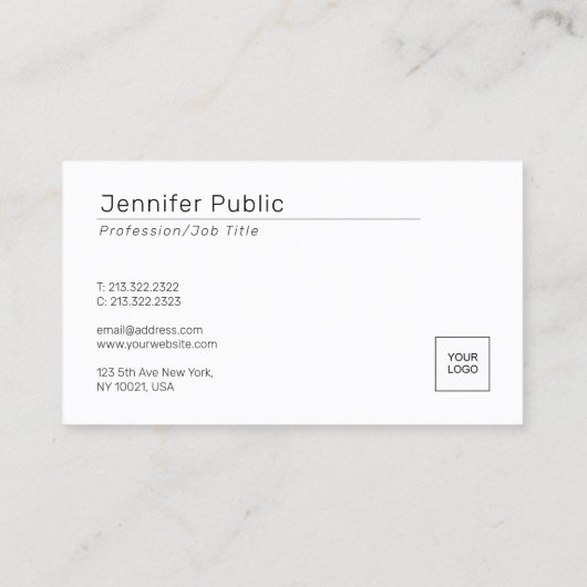 Upload Uw Eigen Sjabloon van de Aangepast Logo van Visitekaartje (Achterkant)