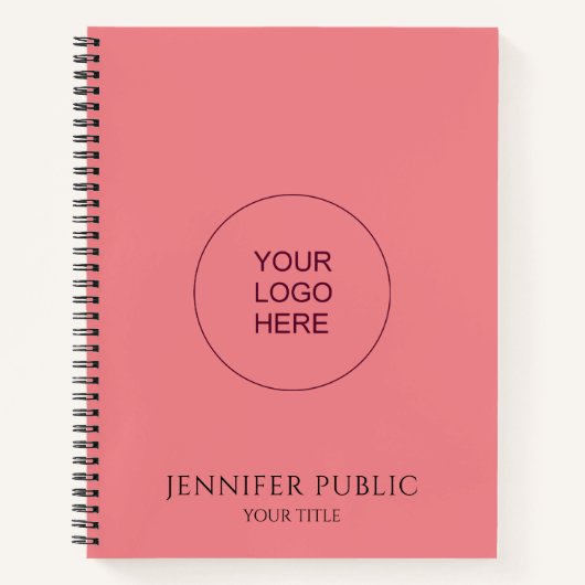 Upload uw eigen tekst van de Logo van het Bedrijf Notitieboek (Voorkant)