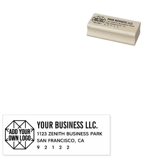 Upload uw eigen zakelijk Logo retouradres Rubberstempel (Gestempeld)