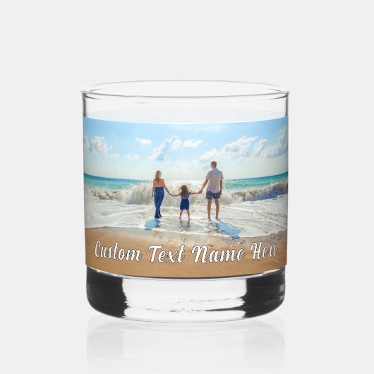Upload uw foto Aangepaste tekst Naam Persoonlijk Whisky Glas (Voorkant)