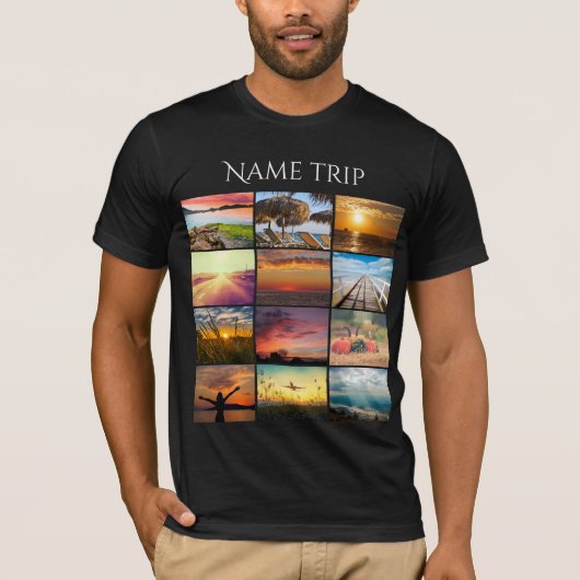 Upload uw foto- en naamreis t-shirt (Voorkant)