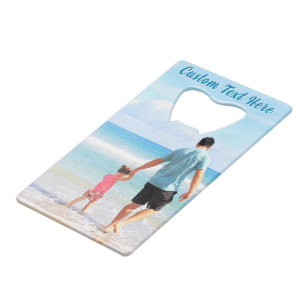 Upload Uw Foto Flesopener Geschenk Voeg Tekst Naam Creditkaart Flessenopener