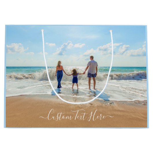 Upload Uw Foto Geschenktas Gepersonaliseerde Tekst Groot Cadeauzakje (Voorkant)
