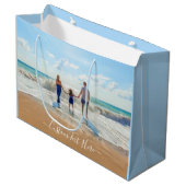 Upload Uw Foto Geschenktas Gepersonaliseerde Tekst Groot Cadeauzakje (Voorkant Gekanteld)