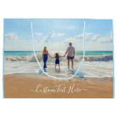 Upload Uw Foto Geschenktas Gepersonaliseerde Tekst Groot Cadeauzakje (Achterkant)