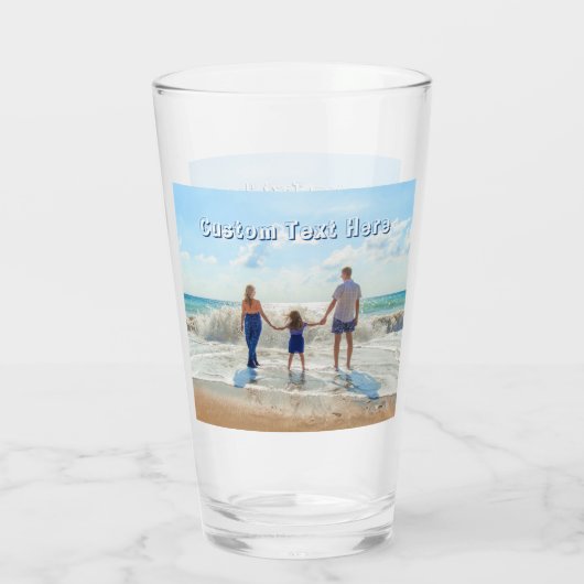 Upload Uw Foto Glas Cadeau met Aangepaste Tekst (Achterkant)