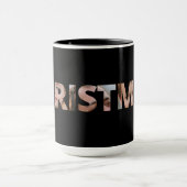 Upload uw foto in tekst Christmas Black Mok (Midden)