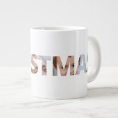 Upload uw foto in tekst Kerstmis Grote Koffiekop (Voorkant rechts)