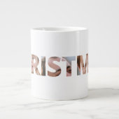 Upload uw foto in tekst Kerstmis Grote Koffiekop (Voorkant)