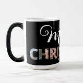 Upload uw foto in tekst Merry Christmas Magische Mok (Links)