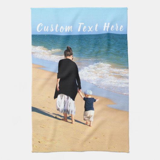 Upload Uw Foto Keukenhanddoek met Aangepaste Tekst (Verticaal)