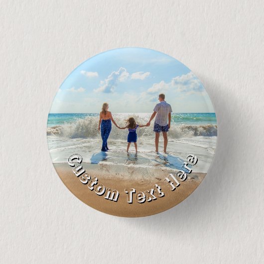 Upload uw foto knop Cadeau Voeg aangepaste tekst n Ronde Button 3,2 Cm (Voorkant)
