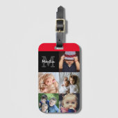 Upload uw foto monogrammed bagagelabel (Voorkant (verticaal))