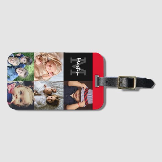 Upload uw foto monogrammed bagagelabel (Voorkant (horizontaal))