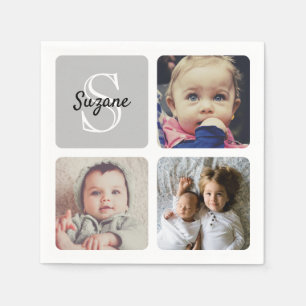 Upload uw foto monogrammed servet