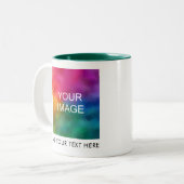 Upload uw foto of Logo Modern Simple Sjabloon Tweekleurige Koffiemok (Voorkant links)