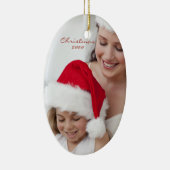 Upload uw foto | personaliseren met namen, data keramisch ornament (Rechts)