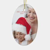 Upload uw foto | personaliseren met namen, data keramisch ornament (Links)