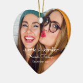 Upload uw foto | personaliseren met namen, data keramisch ornament (Links)