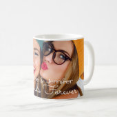 Upload uw foto | personaliseren met namen, data koffiemok (Voorkant rechts)