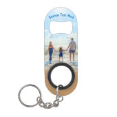 Upload Uw Foto Sleutelhanger Flesopener met Tekst Mini Flessenopener (Voorkant)