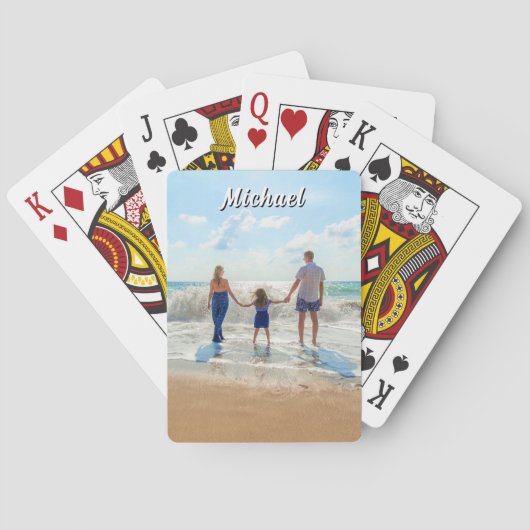 Upload uw foto Speelkaarten Persoonlijke naam (Achterkant)
