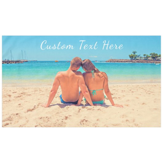 Upload Uw Foto Tafelkleed Cadeau met Aangepaste Te (Voorkant (Horizontaal))