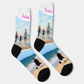 Upload Uw Fotocollage Soks Cadeau Aangepaste Tekst Sokken (Rechts)