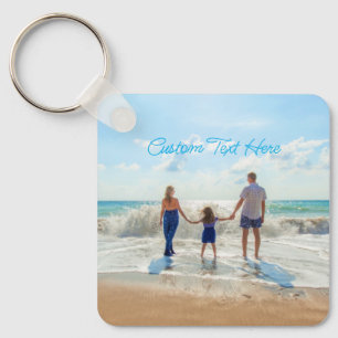 Upload uw fotohanger Geschenk Voeg aangepaste teks Sleutelhanger