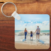 Upload uw fotohanger Geschenk Voeg aangepaste teks Sleutelhanger (Voorkant)