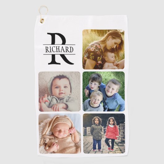 Upload uw fotonaam monogrammed golfhanddoek (Voorkant)