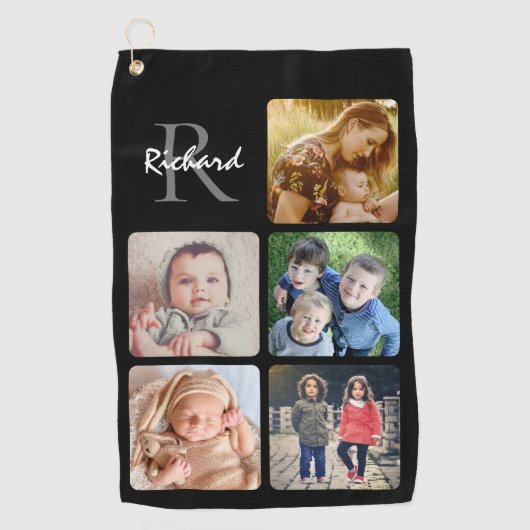 Upload uw fotonaam monogrammed golfhanddoek (Voorkant)