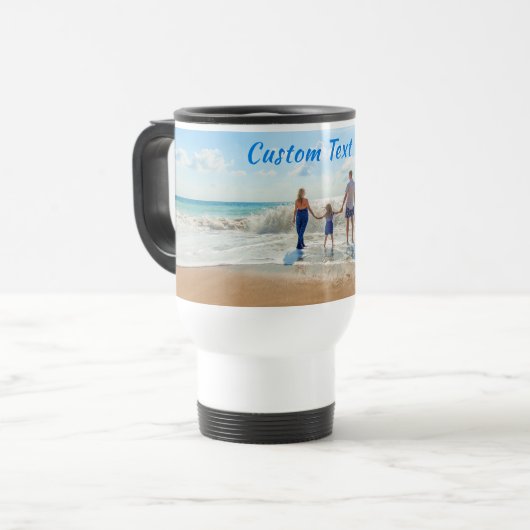 Upload uw gefotografeerd cadeau met gepersonalisee reisbeker (Voorkant links)