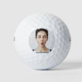 Upload Uw Grappige Gezichtsfoto Selfie Golfballen (Voorkant)