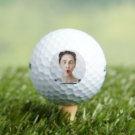 Upload Uw Grappige Gezichtsfoto Selfie Golfballen