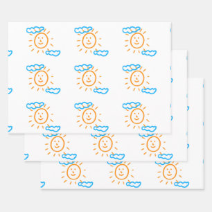 Upload uw kunsttekening Kinder illustraties omzett Inpakpapier Vel