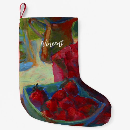 Upload uw kunstwerk | Draai een aangepaste schilde Kleine Kerstsok (Voorkant)